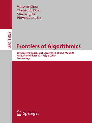 cover image of Frontiers of Algorithmics